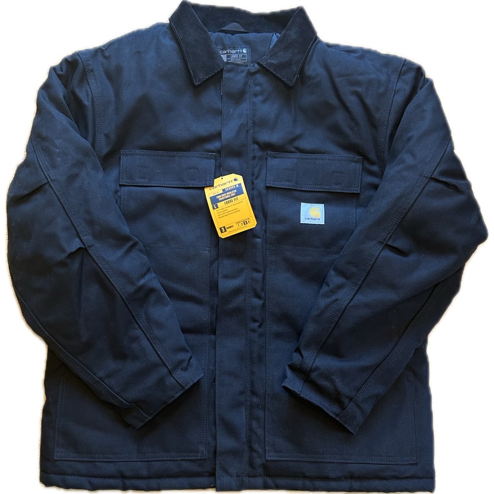 Carhartt OC0003-M Loose Fit Firm Duck Insulated Traditional Coat Black Mens L‎
